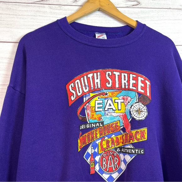 Vintage South Street Eat Smoke House Crab Shack Nashville Tennessee Sweater - Picture 3 of 10
